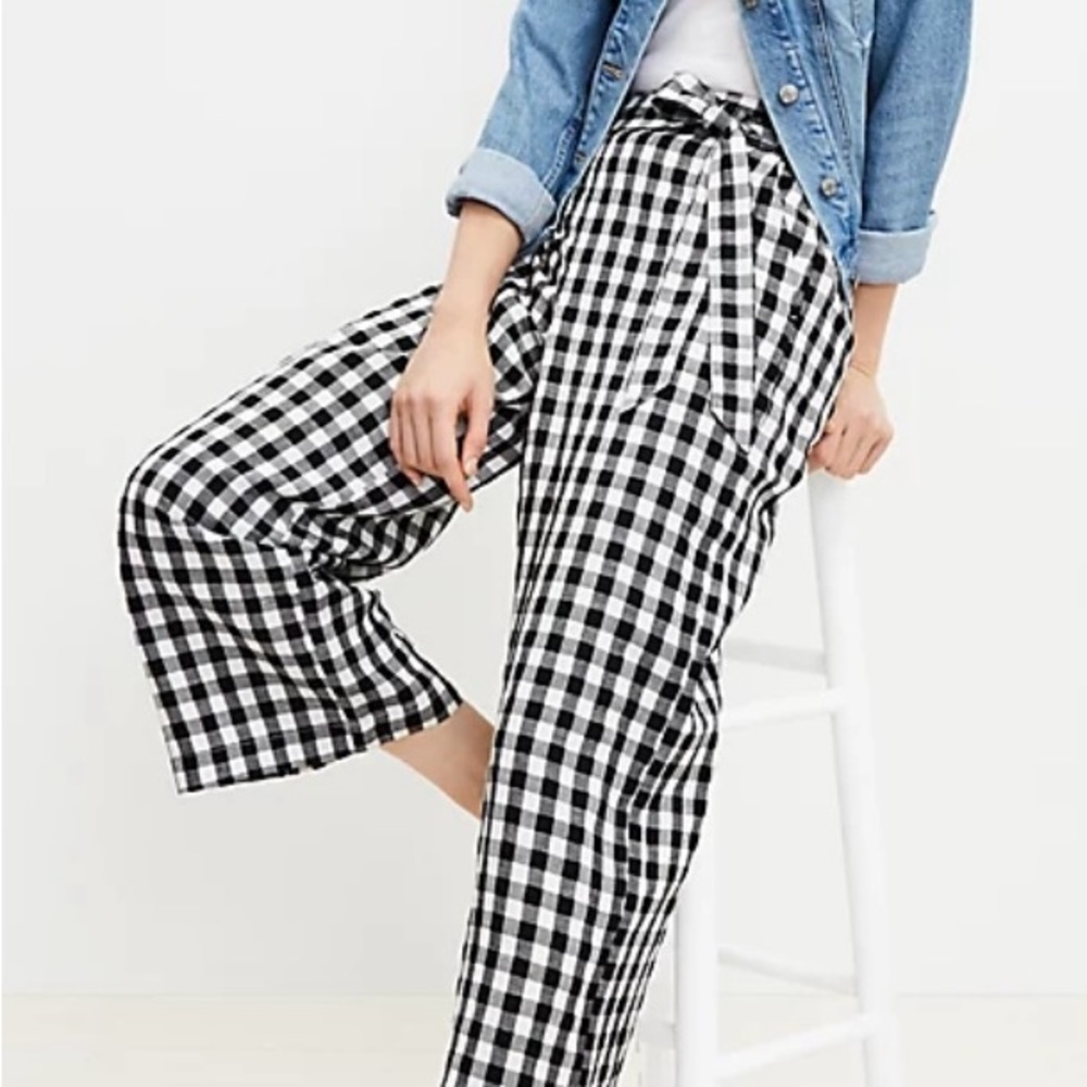 LOFT linen wide leg pants medium